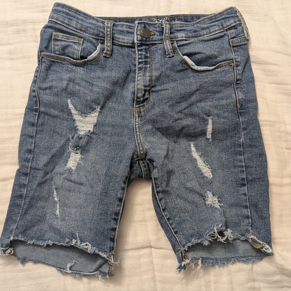 Distressed Denim Women Shorts